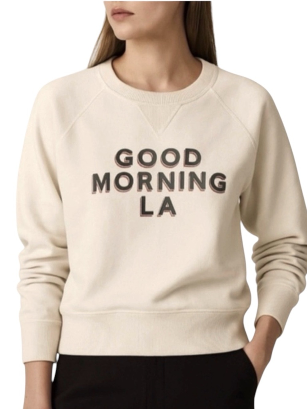 NEW Nili Lotan 'GOOD MORNING LA’ graphic Crewneck Sweatshirt - Picture 6 of 14